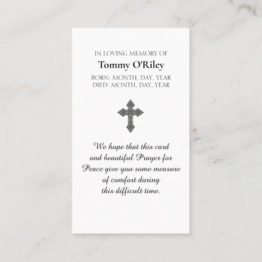 Irish Blessing Purple Green Orange Blue Prayer 名刺 (裏面)