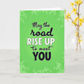 Irish Blessing Road Rise Up カード (黄色い花)