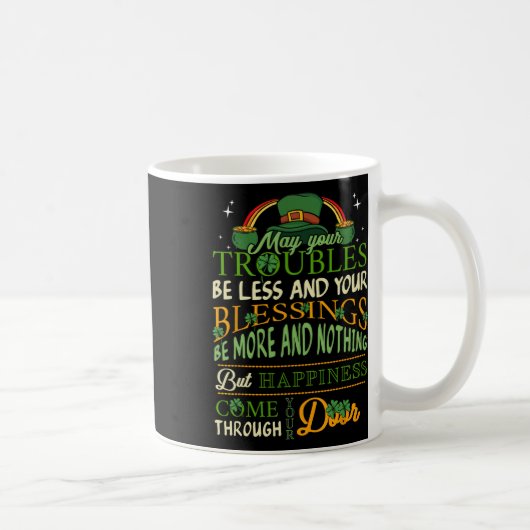 Irish Blessing St Patricks Day Leprechaun Rainbow  コーヒーマグカップ (右)