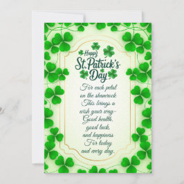 Irish blessings and shamrocks are symbols of luck シーズンカード