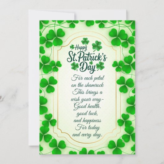 Irish blessings and shamrocks are symbols of luck シーズンカード (正面)