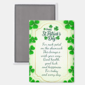 Irish blessings and shamrocks are symbols of luck マグネット (正面/裏面)