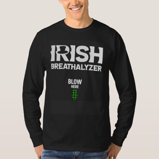 Irish Breathalyzer blow here  Adult St Patricks Da Tシャツ (正面)