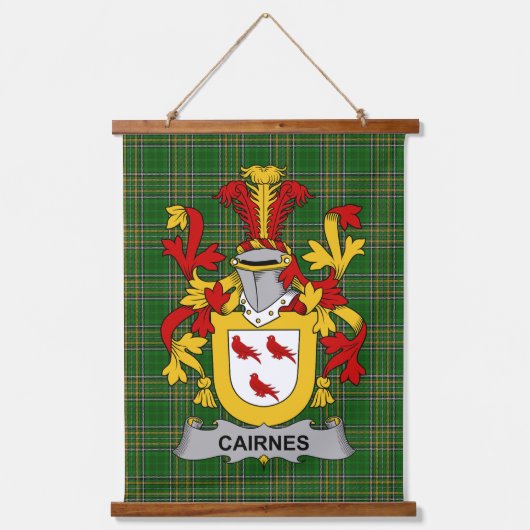 Irish Cairnes Coat of Arms Family Crest 吊り下げ型タペストリー (正面)