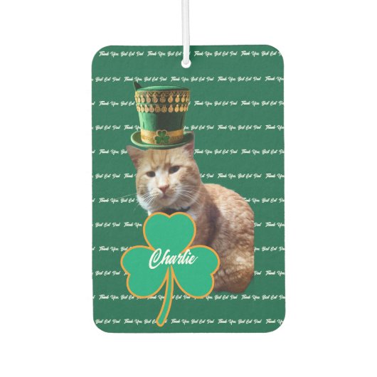 Irish Cat Dad Shamrock Air Freshener カーエアーフレッシュナー (正面)