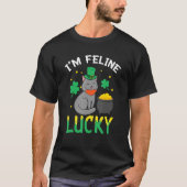 Irish Cat Leprechaun I'm Feline Lucky Cat St Patri Tシャツ (正面)