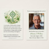 Irish Celtic Cross Floral Funeral Memorial Prayer (正面&裏面)