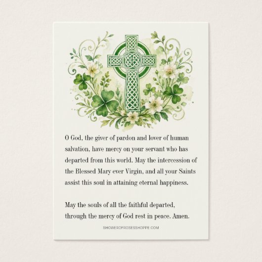 Irish Celtic Cross Floral Funeral Memorial Prayer (正面)