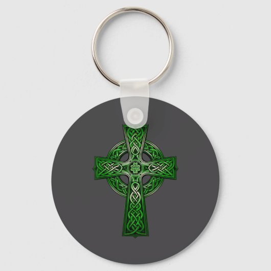 Irish Celtic Cross Knot Christian Holy Trinity Sco キーホルダー (正面)