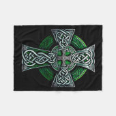 Irish Celtic Cross Knot Christian Holy Trinity Sco フリースブランケット (正面(横))