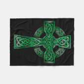 Irish Celtic Cross Knot Christian Holy Trinity Sco フリースブランケット (正面(横))