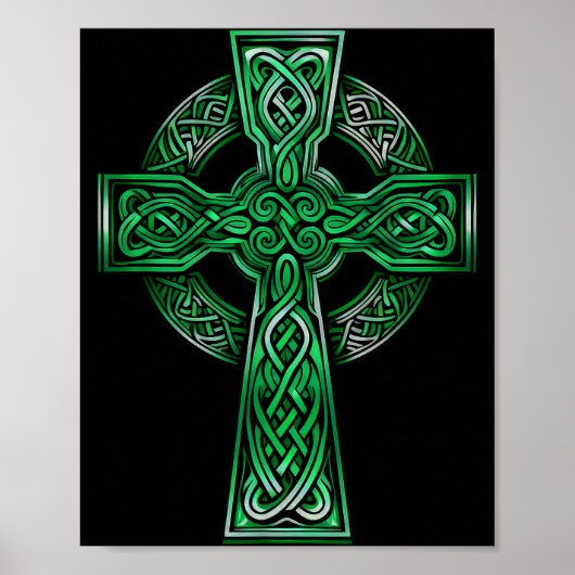 Irish Celtic Cross Knot Christian Holy Trinity Sco ポスター (正面)