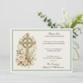 Irish Celtic Cross Memorial Scripture Thank You サンキューカード (スタンド正面)