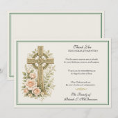 Irish Celtic Cross Memorial Scripture Thank You サンキューカード (正面/裏面)