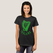 Irish Celtic Harp Medieval Emblem of Ireland Tシャツ (正面フル)
