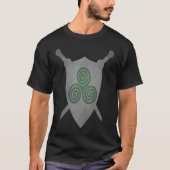 Irish Celtic Knot Triskelion Trinity Symbol Swords Tシャツ (正面)