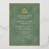 Irish Celtic Knot Wedding 箔招待状 (正面)