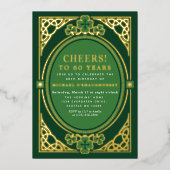 Irish Celtic St Patricks Birthday Party 箔招待状 (正面)
