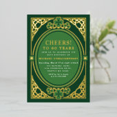 Irish Celtic St Patricks Birthday Party 箔招待状 (立ち正面)