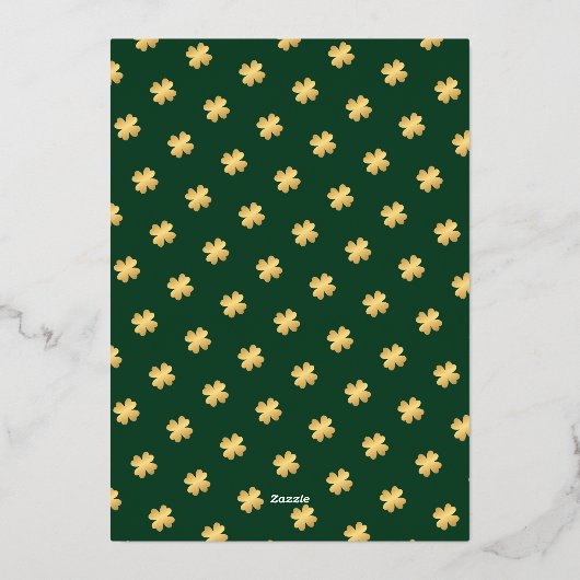 Irish Celtic St. Patrick's Day Party 箔招待状 (裏面)