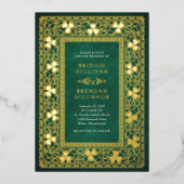 Irish Celtic St Patricks Wedding 箔招待状 (正面)