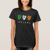 Irish Celtic Triple Harp Medieval Emblem of Irelan Tシャツ (正面)
