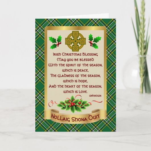 Irish Christmas Blessing Personalized Card サンキューカード (正面)