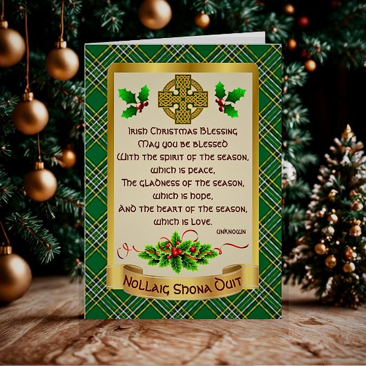 Irish Christmas Blessing Personalized Card サンキューカード
