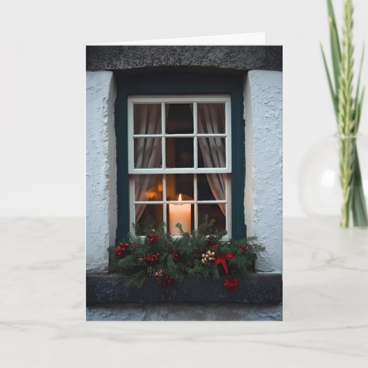 Irish Christmas Candle in Window Happy Christmas カード (正面)