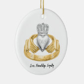 Irish Claddagh Ring Personalised セラミックオーナメント (右)