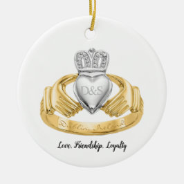 Irish Claddagh Ring Personalised セラミックオーナメント