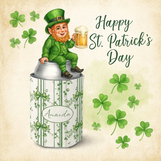 Irish Clover‑Inspired Botanical Design  缶クーラー