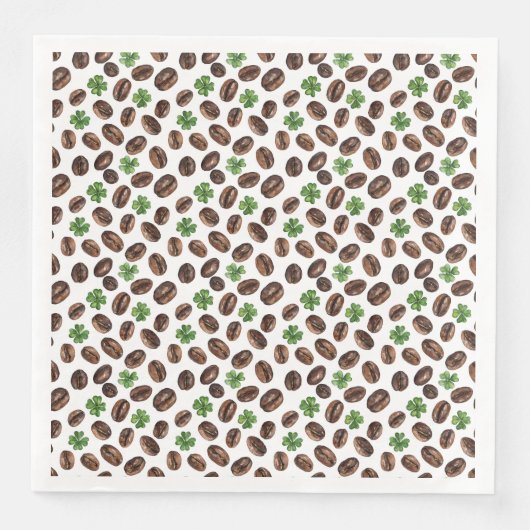 Irish Coffee Beans and Shamrocks Funny Design (正面)