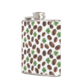 Irish Coffee Beans and Shamrocks Funny Design フラスク (左)