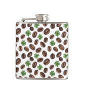 Irish Coffee Beans and Shamrocks Funny Design フラスク (正面)