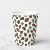 Irish Coffee Beans and Shamrocks Funny Design 紙コップ (裏面)
