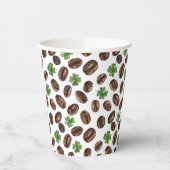 Irish Coffee Beans and Shamrocks Funny Design 紙コップ (左)