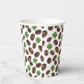 Irish Coffee Beans and Shamrocks Funny Design 紙コップ (右)