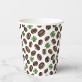 Irish Coffee Beans and Shamrocks Funny Design 紙コップ (正面)