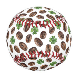 Irish Coffee Beans and Shamrocks Funny Design 野球ボール