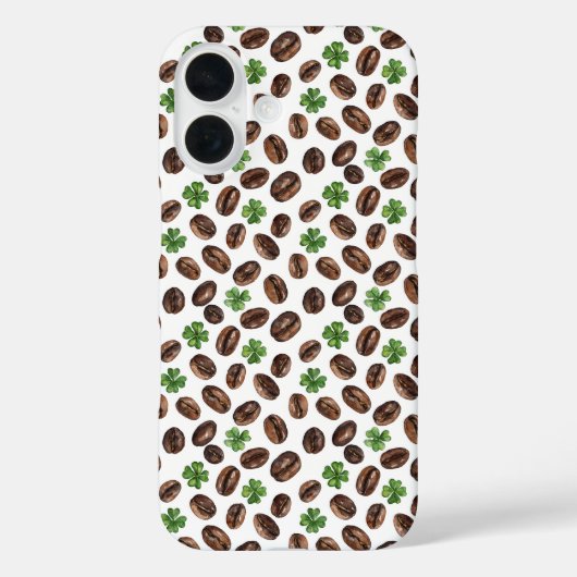 Irish Coffee Beans and Shamrocks Funny Design Case-Mate iPhoneケース (裏面)