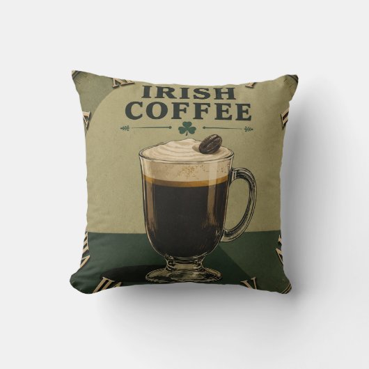 Irish Coffee Celtic Pub Decor  クッション (正面)