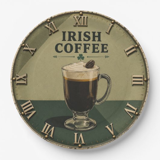 Irish Coffee Celtic Pub Decor ペーパープレート (正面)