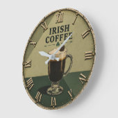 Irish Coffee Celtic Pub Decor ラージ壁時計 (傾斜)