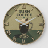 Irish Coffee Celtic Pub Decor ラージ壁時計 (正面)