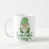 Irish Coffee First Cute Gnome St. Patrick's Day コーヒーマグカップ (左)