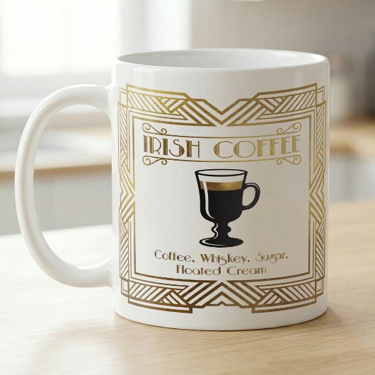 Irish Coffee Recipe Gold Art コーヒーマグカップ