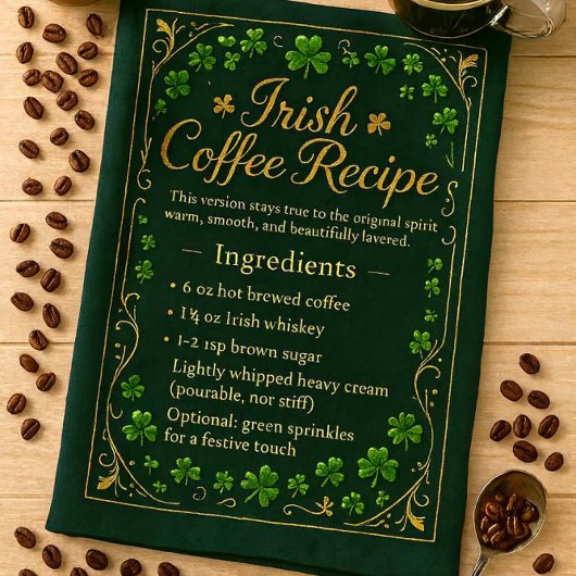 Irish Coffee Recipe St Patrick's Day  キッチンタオル