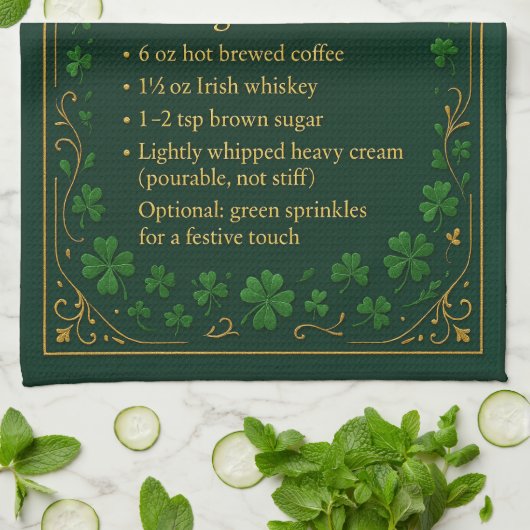 Irish Coffee St Patrick's Day  キッチンタオル (折り畳み)