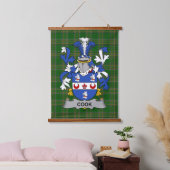 Irish Cook Coat of Arms Family Crest 吊り下げ型タペストリー (寝室)